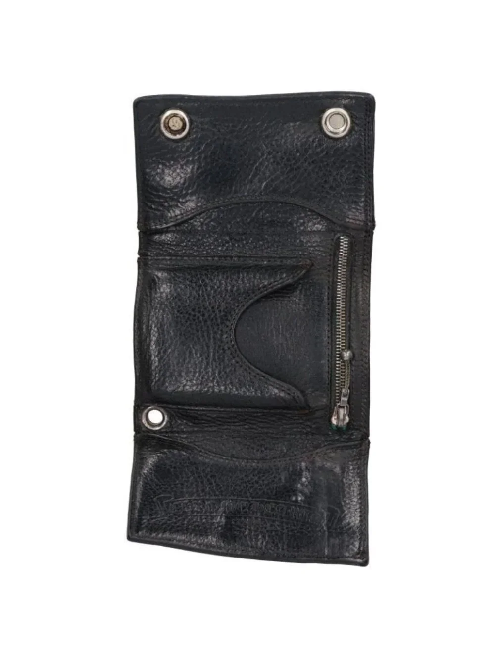 Chrome Hearts 3 Fold Cross Ball Button Leather Wallet